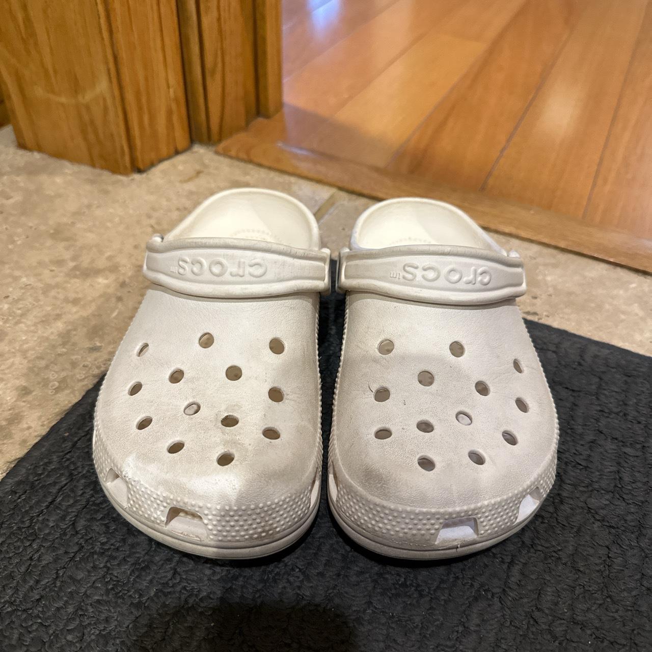 White Crocs Size: 5/5.5 could fit a size 6 in... - Depop