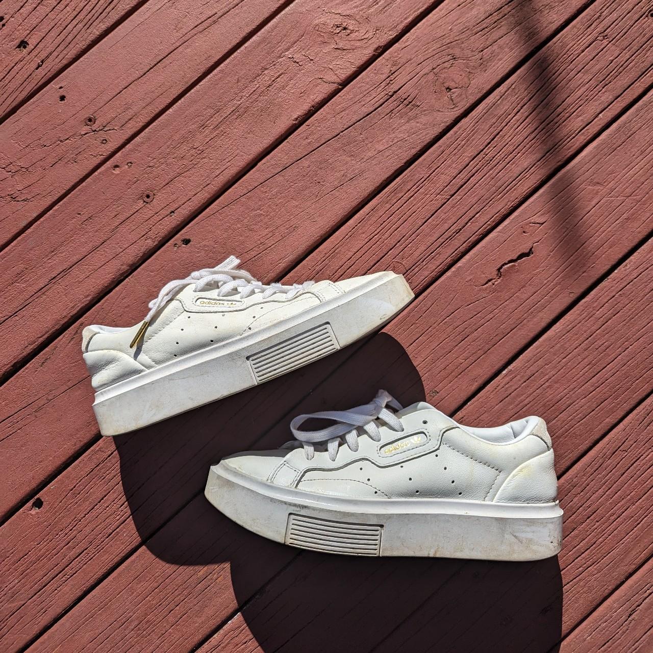 white platform adidas