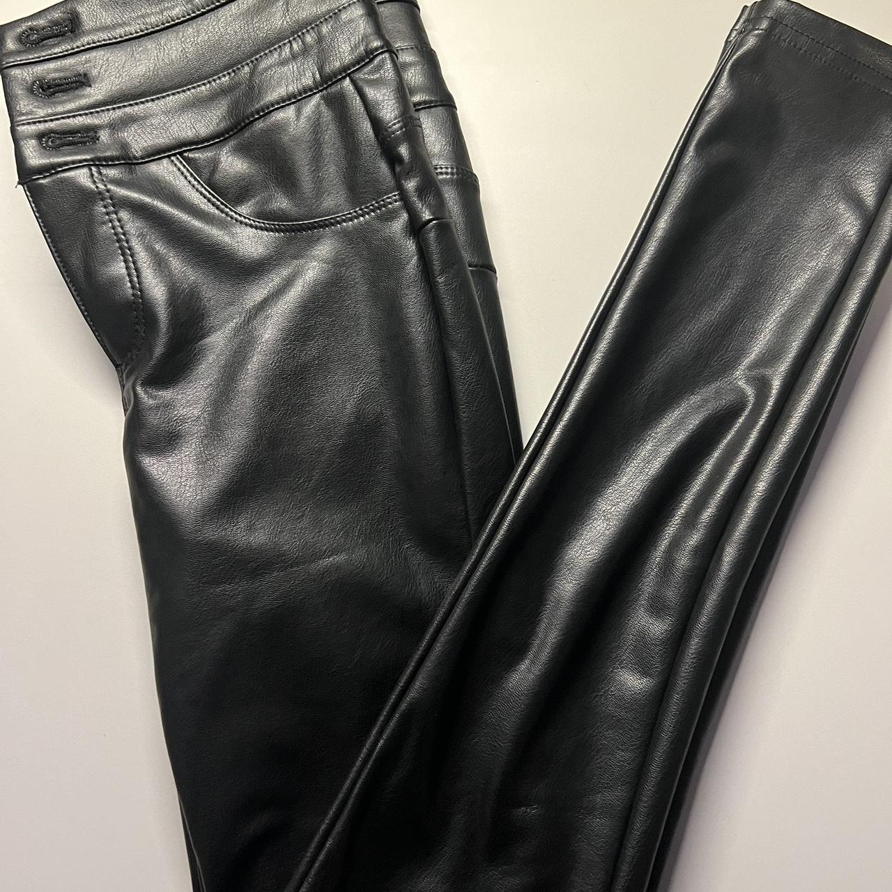 Fashion Nova Faux Leather Leggings Size XS Bottoms... - Depop
