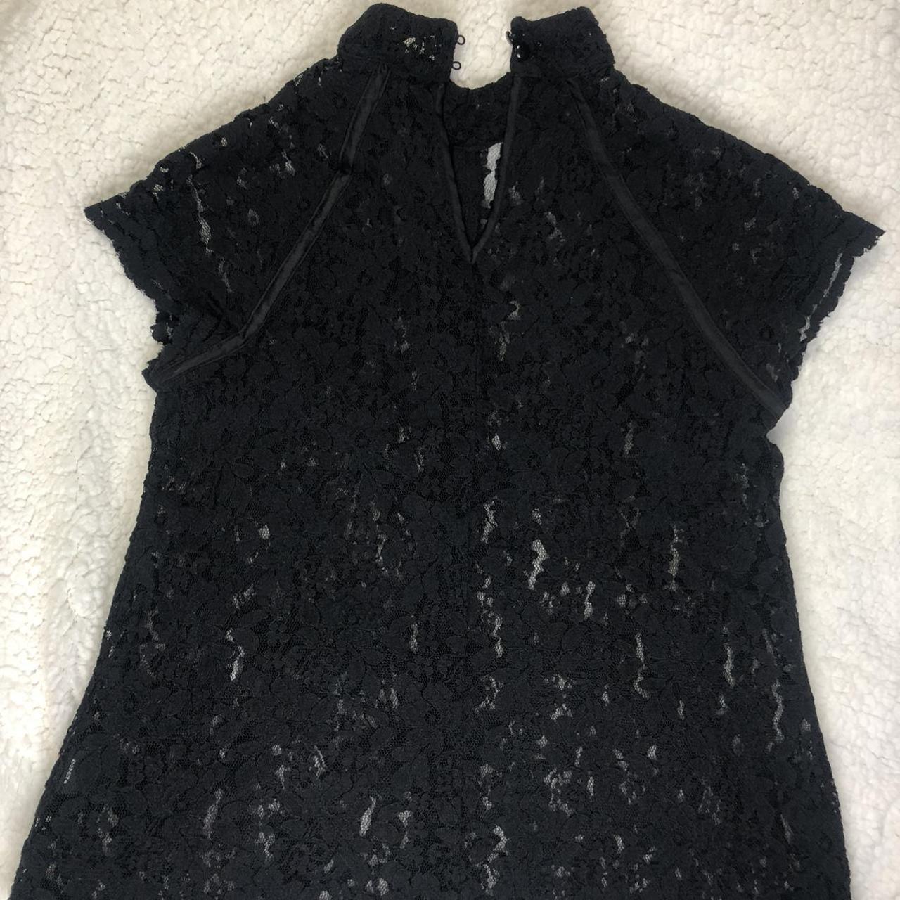 Nicole by Nicole Miller Black Lace Top -Excellent... - Depop