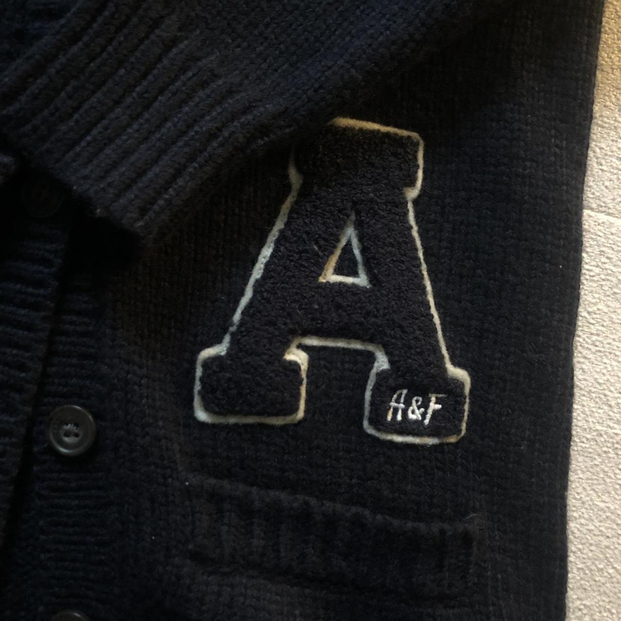 🎀Abercrombie Fitch Varsity Cardigan 3/4 Sleeve Knit... Depop