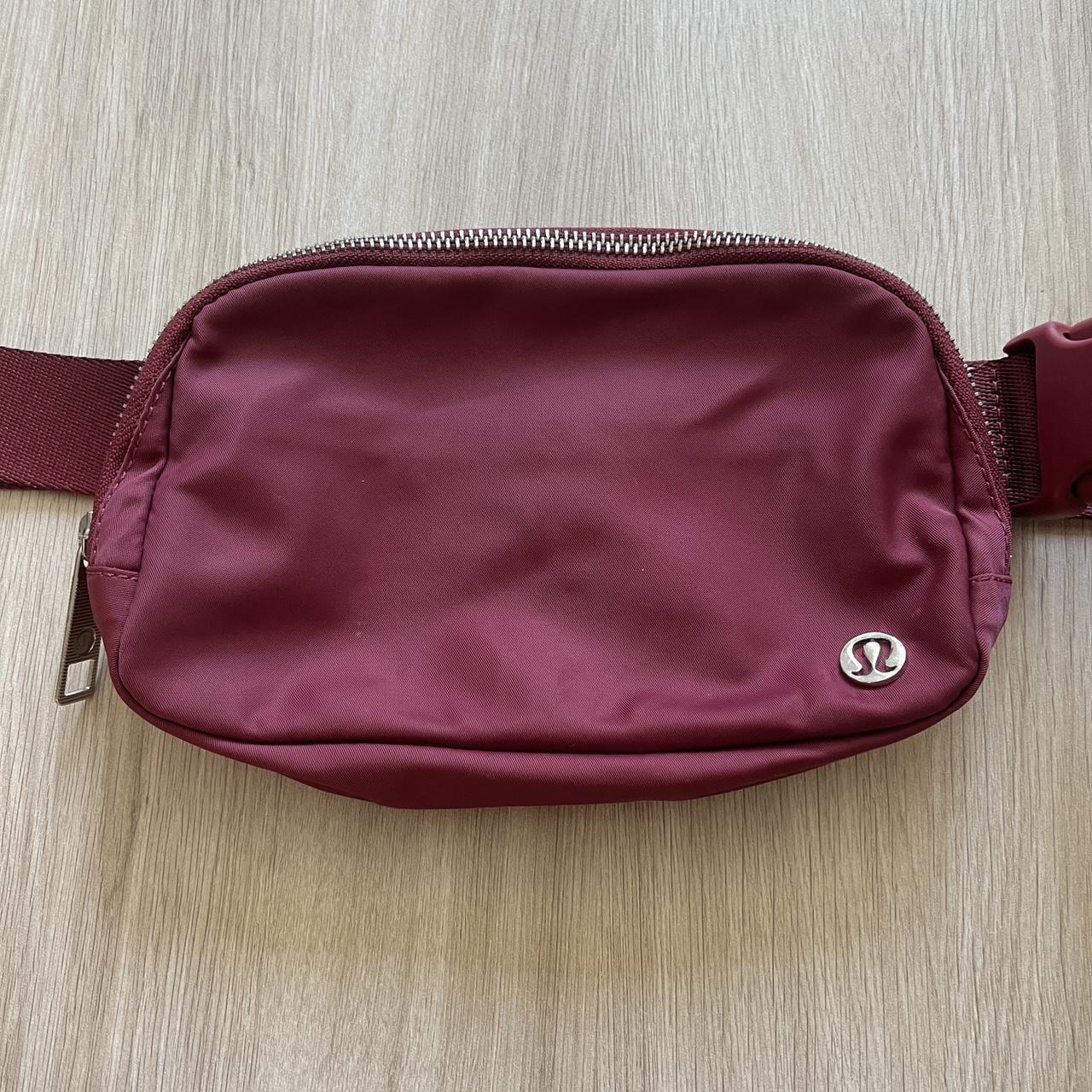 Maroon/ burgundy Lululemon everywhere belt bag. Only... Depop