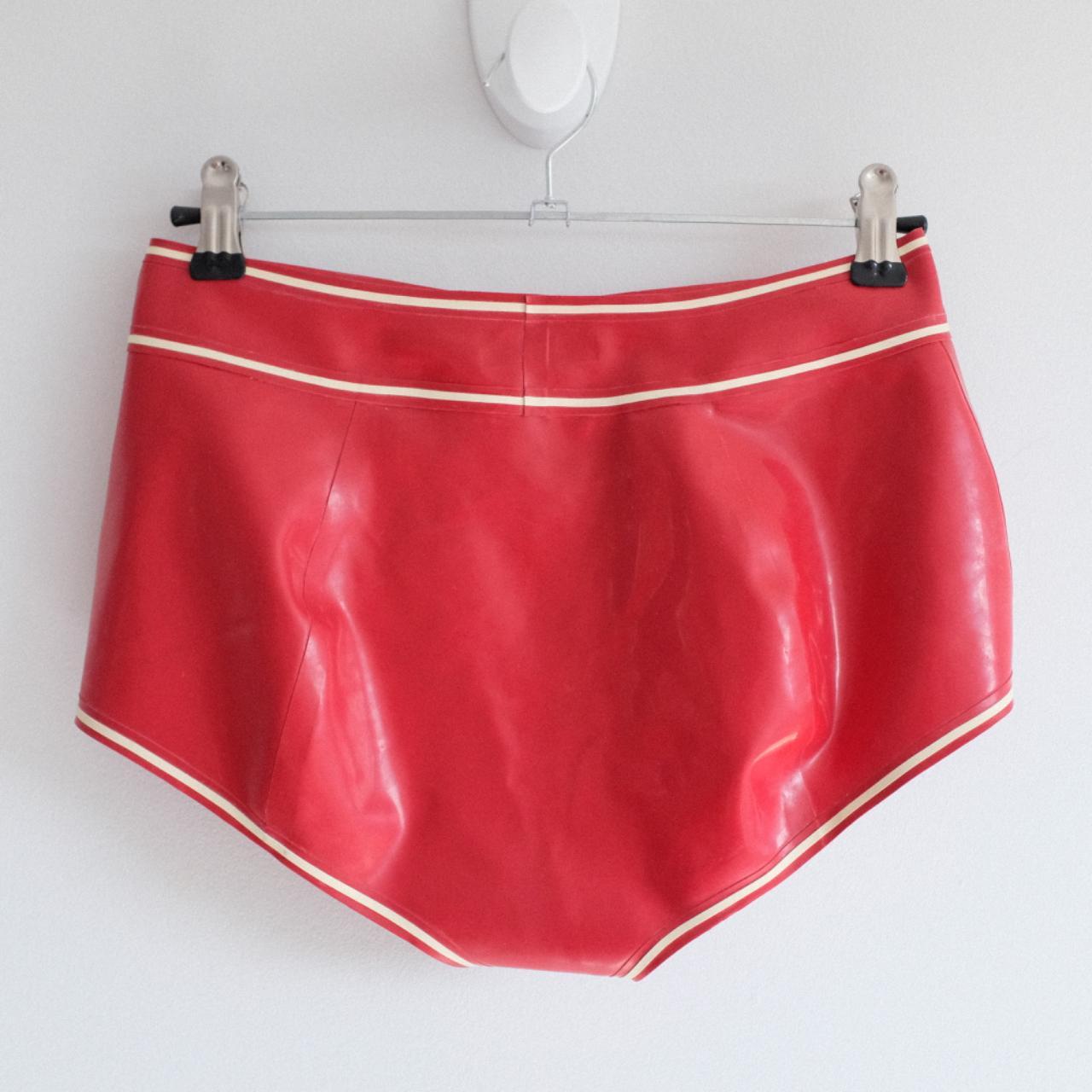 INNER SANCTUM LONDON RED LATEX SHORTS UK6/8 +... Depop