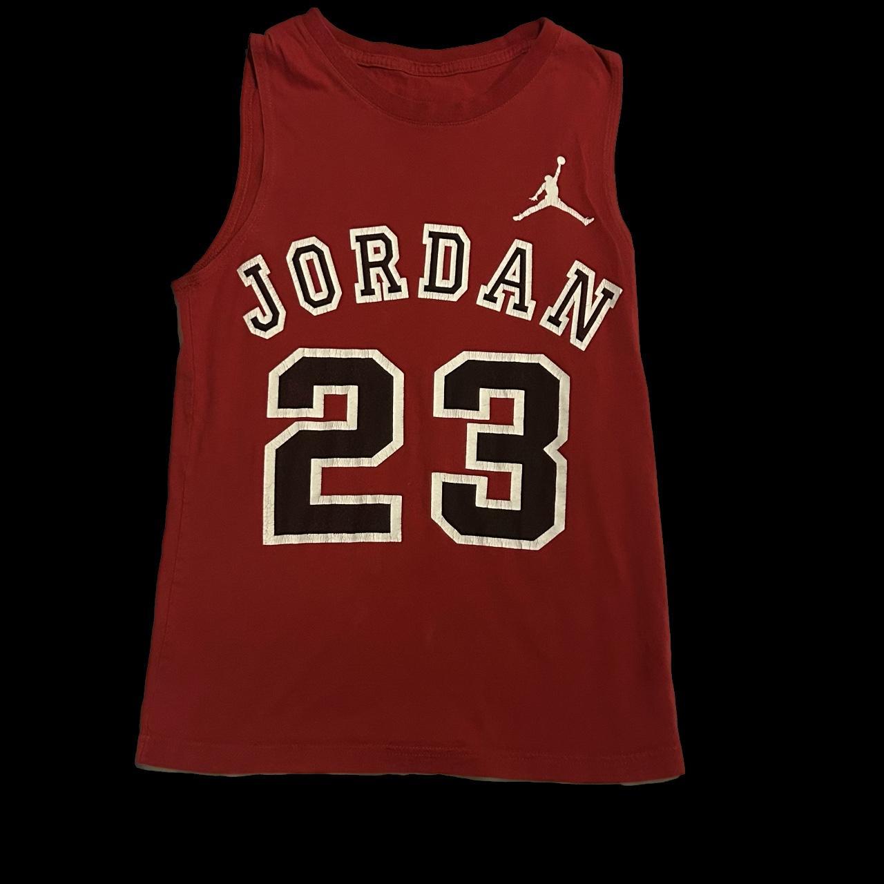 Jordan tank top name and number on frontside. Size... Depop