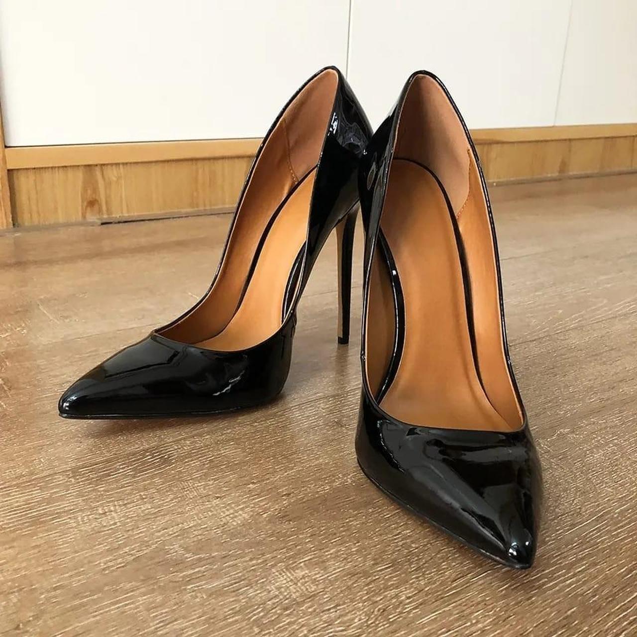 New Women Black High Heels Pointed Toe Stilettos - Depop