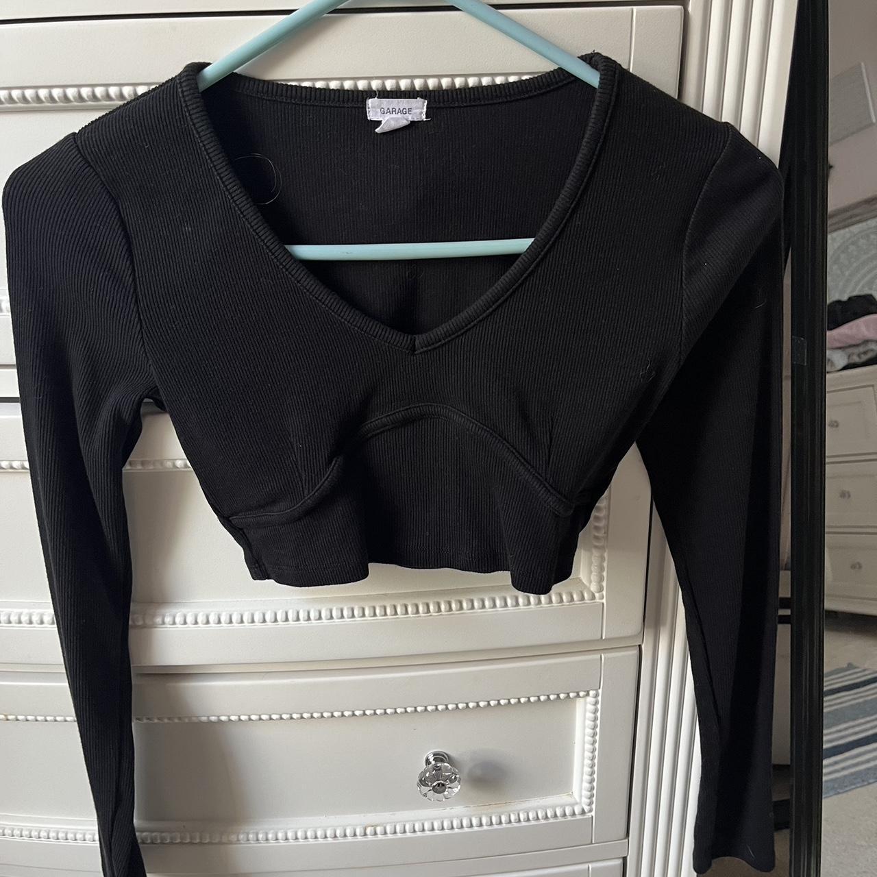 black garage cropped long sleeve size xs no holes... Depop