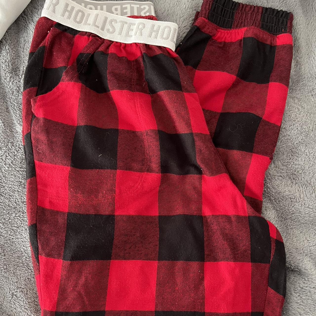 hollister red plaid pj pants brand new just without... - Depop