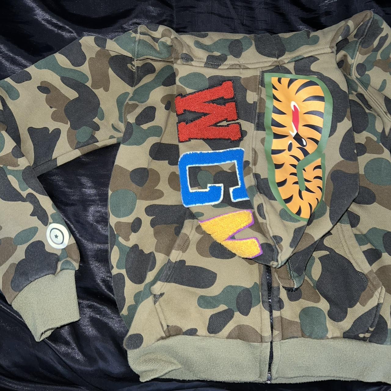 Perfect condition BAPE zip up. Shows medium but does... - Depop