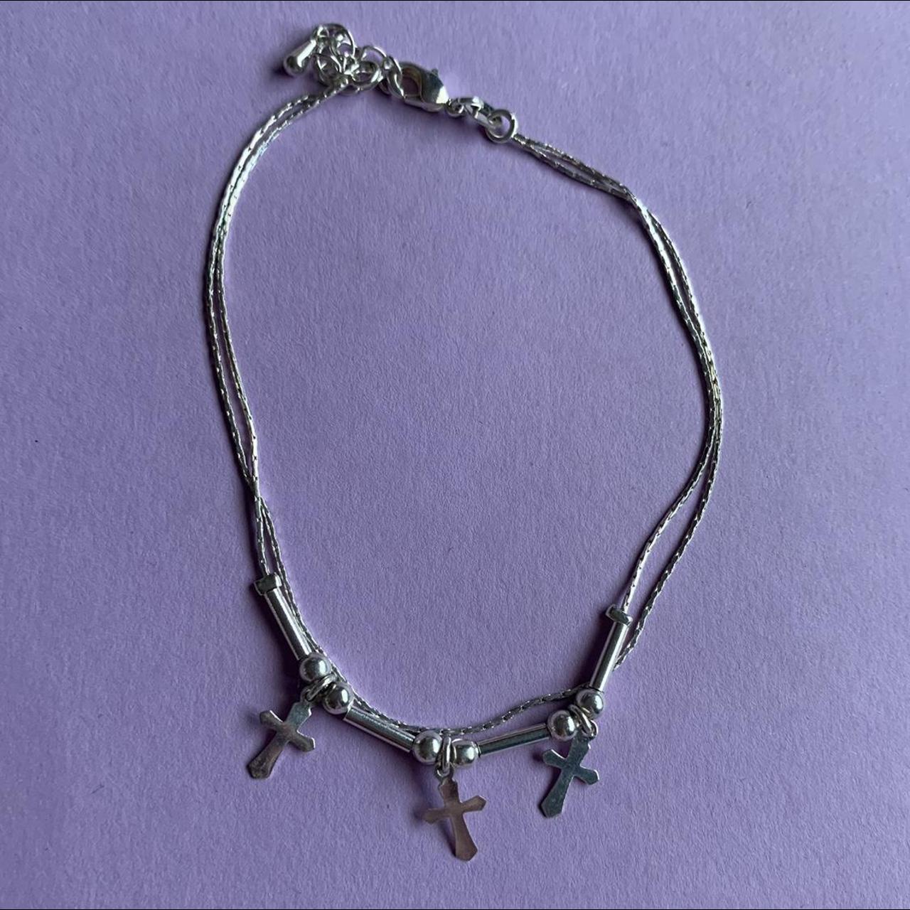 Silver hot sale cross anklet