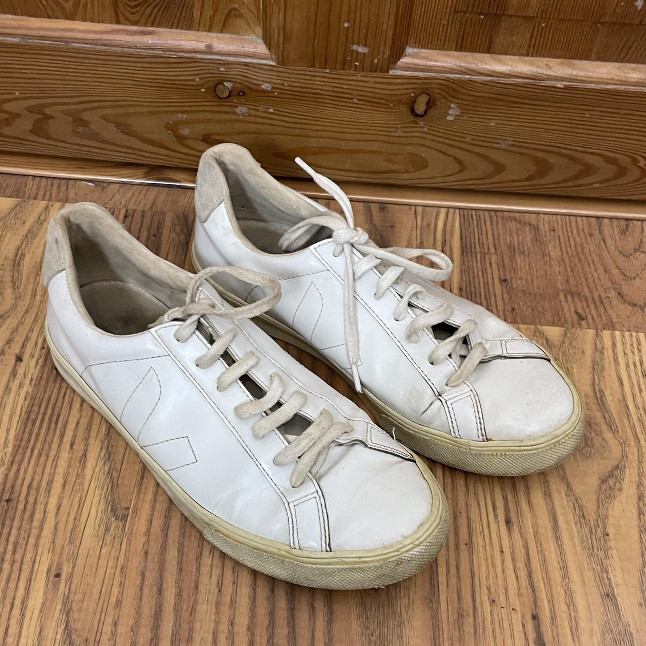 VEJA Trainers white Leather Size 7 UK Low Tops Lace... - Depop