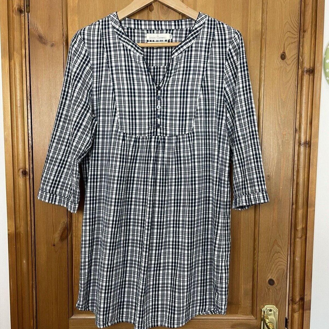 Seasalt Cornwall Top Sz 10 Gingham Blouse Blue Check... Depop