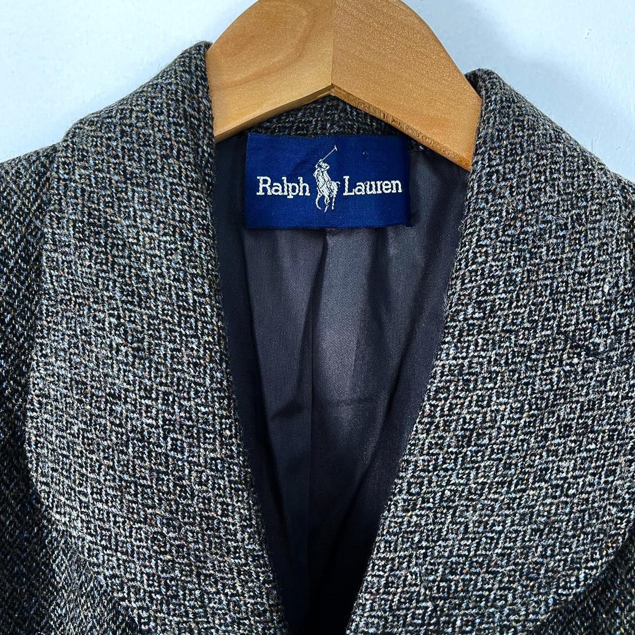 Vintage Lauren Ralph Lauren wool blazer size 8 Grey - Depop