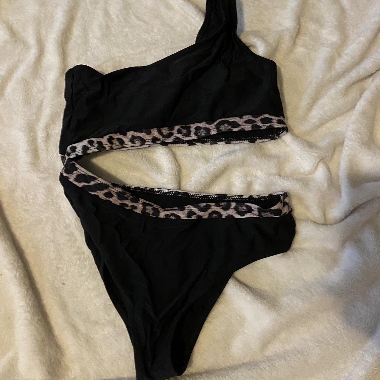 One Piece Cheetah Swimsuit One Shoulder - Depop