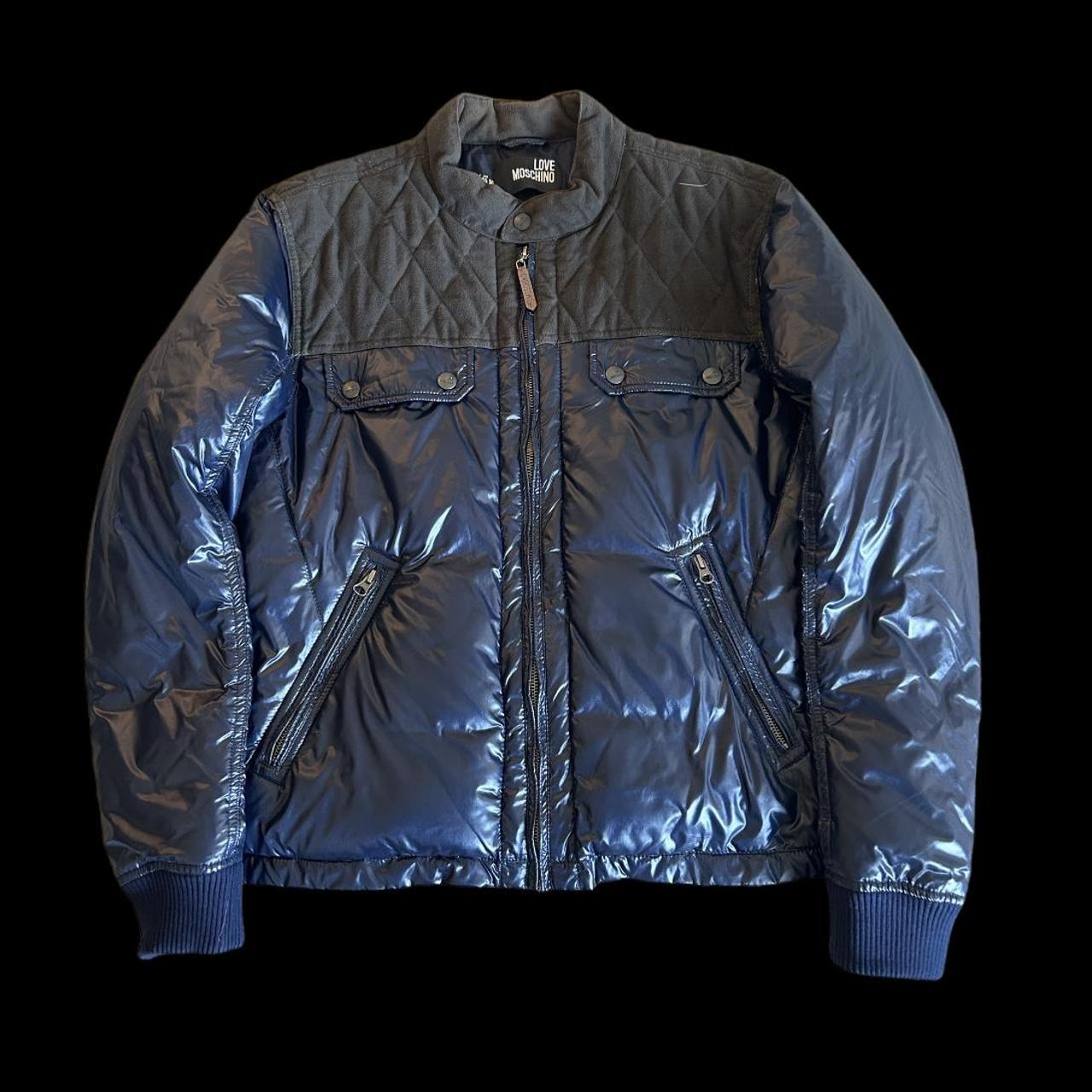 Love Moschino Puffer Jacket Navy / Black Size M Fit... Depop