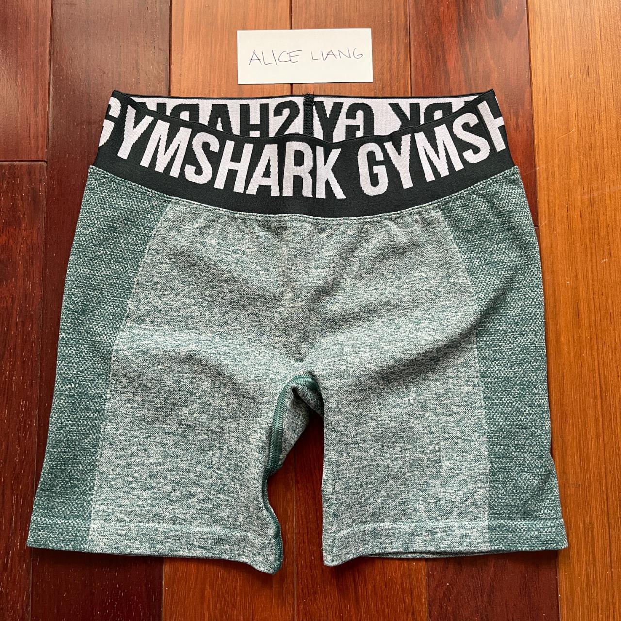 gymshark dark greeen marl flex shorts size xs DEPOP... - Depop