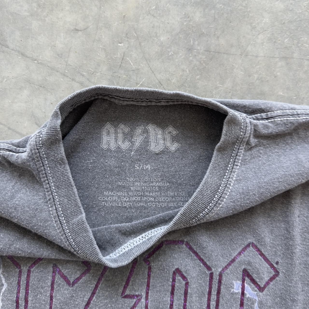 Women’s AC/DC graphic cropped t shirt Grey , 👕... - Depop