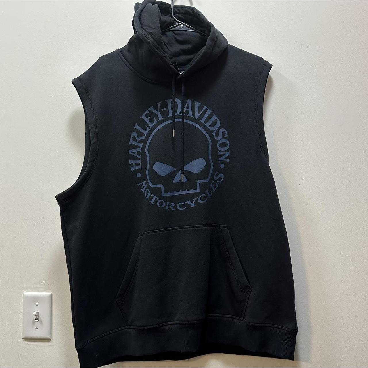 Harley davidson sleeveless discount hoodie