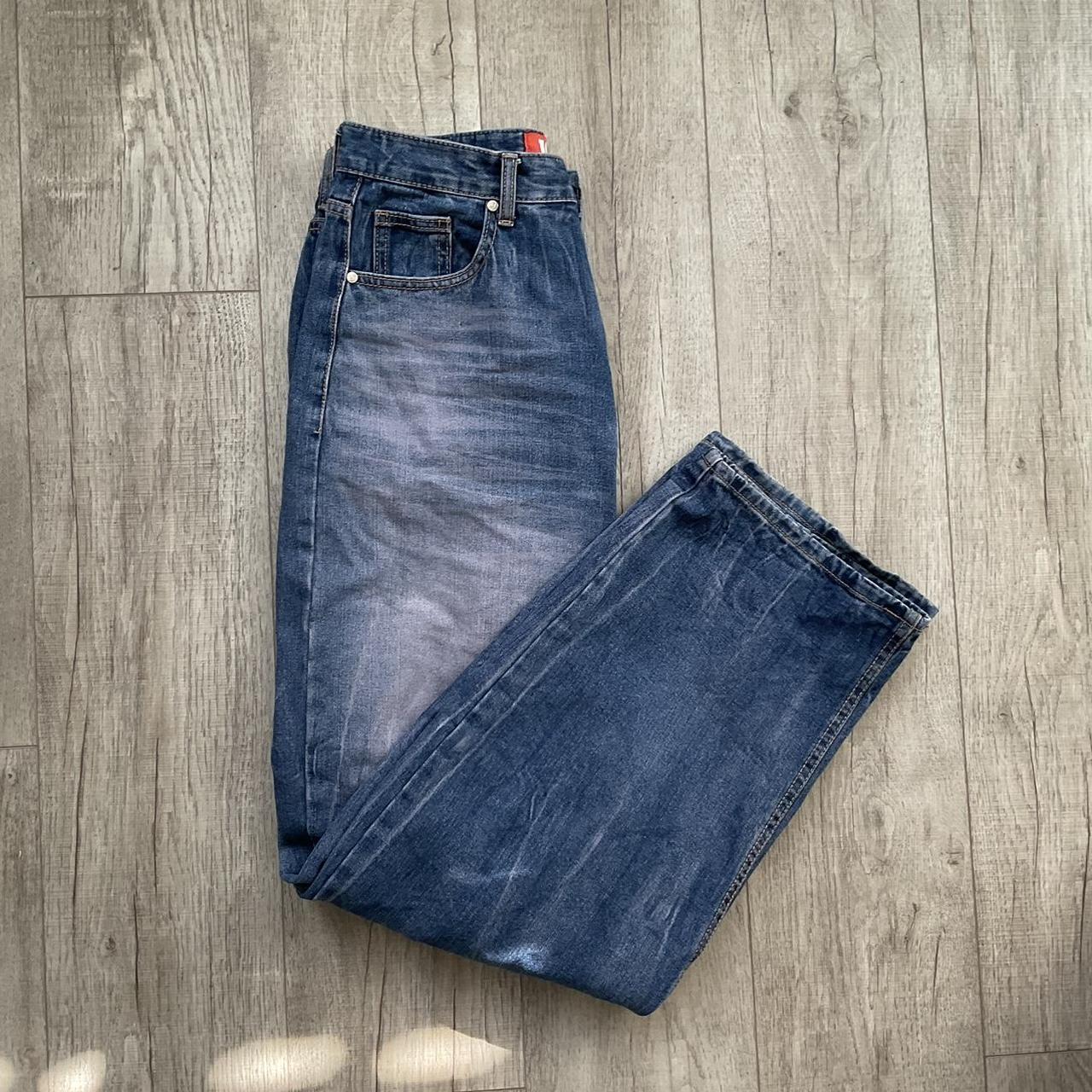 Washed Wide Denim Pants - Lewkin