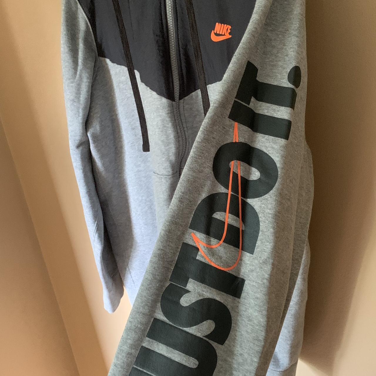 Nike just do it cheap hoodie black and orange