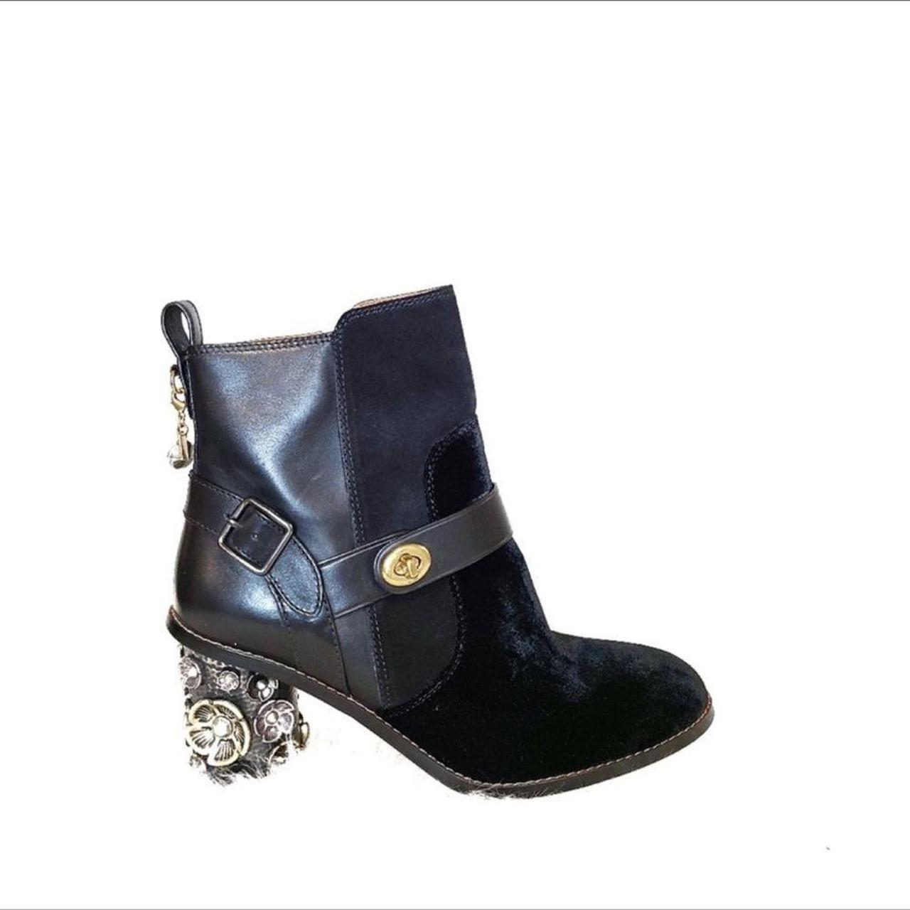 Coach moto bootie heel best sale