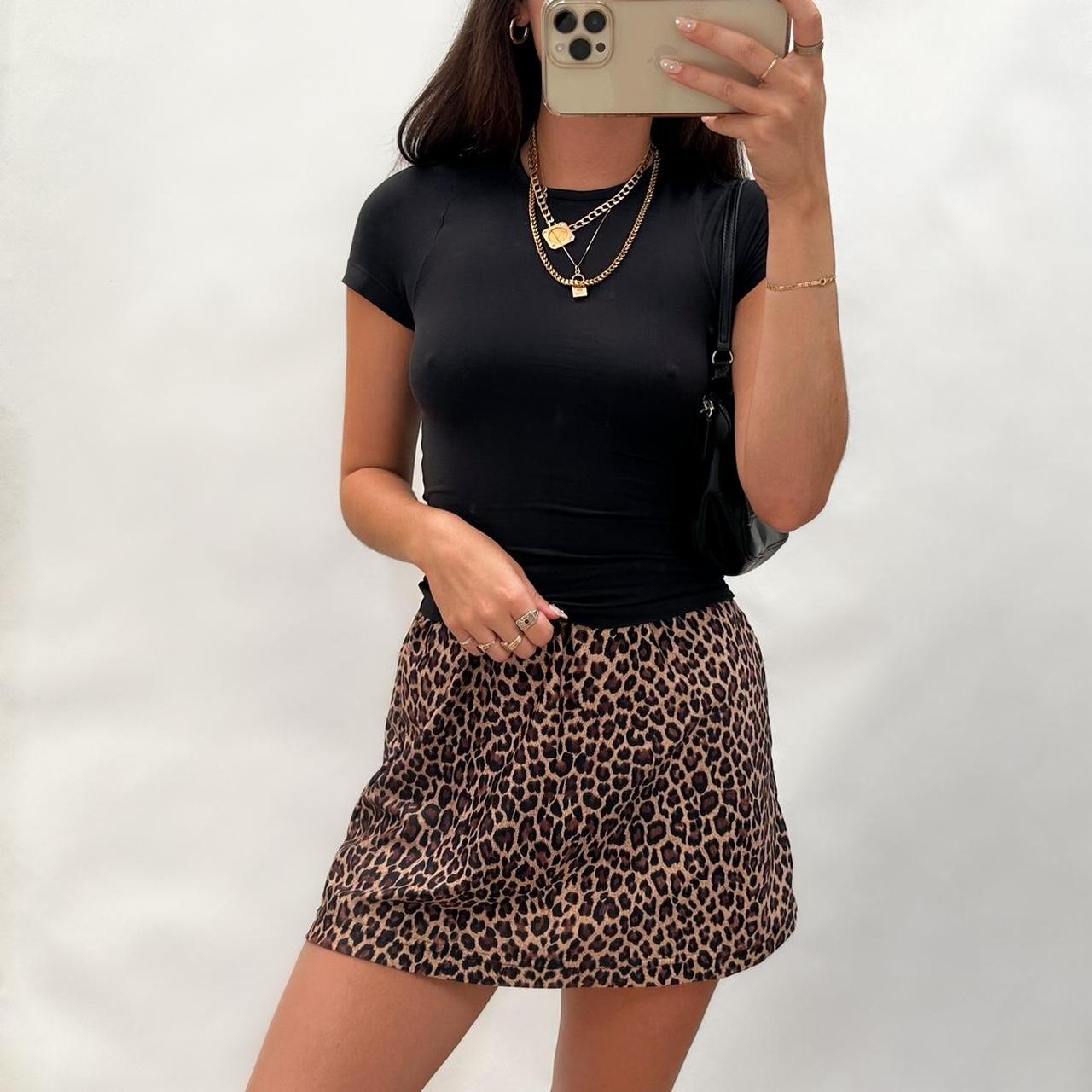 Vintage Cheetah Print Mini Skirt 💕 The cutest little... - Depop