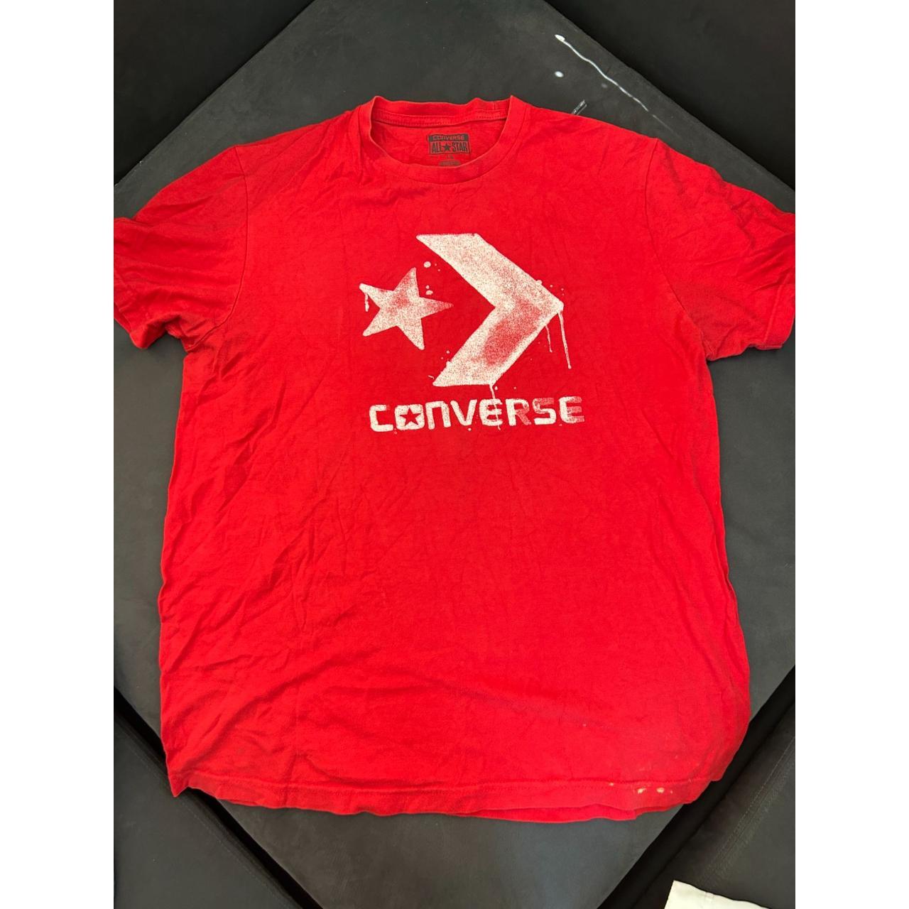 Converse t shirt mens sales red