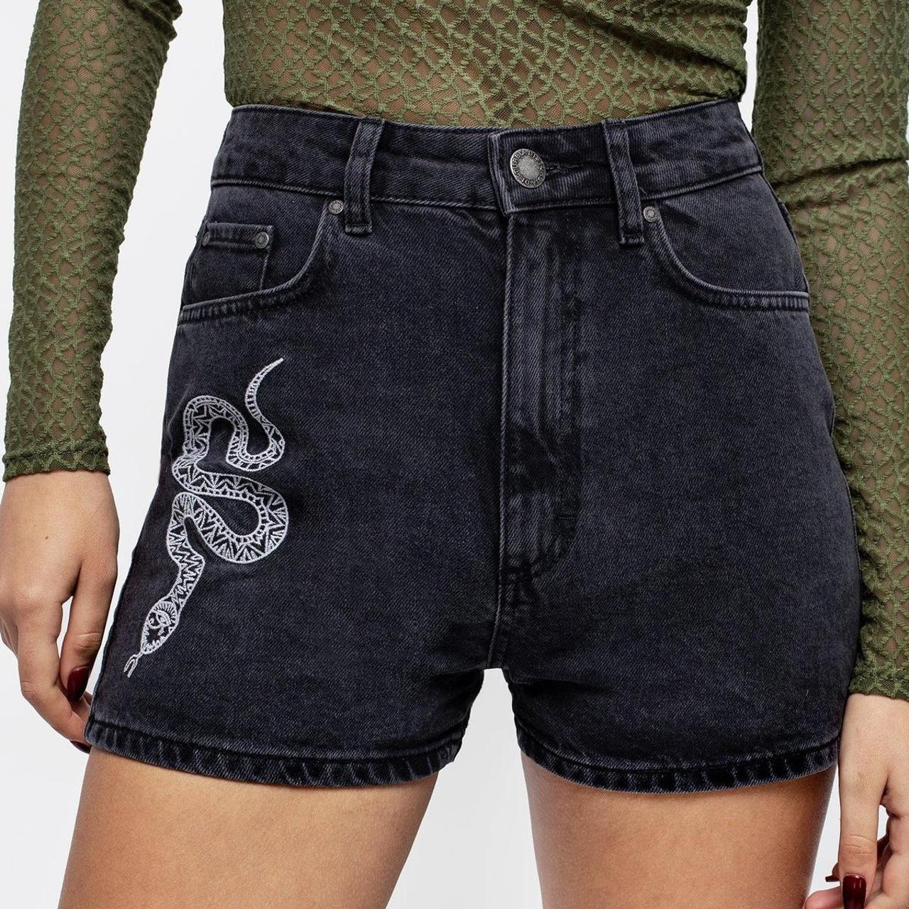 Disturbia Eden Embroidered Denim Mom Shorts! These... Depop