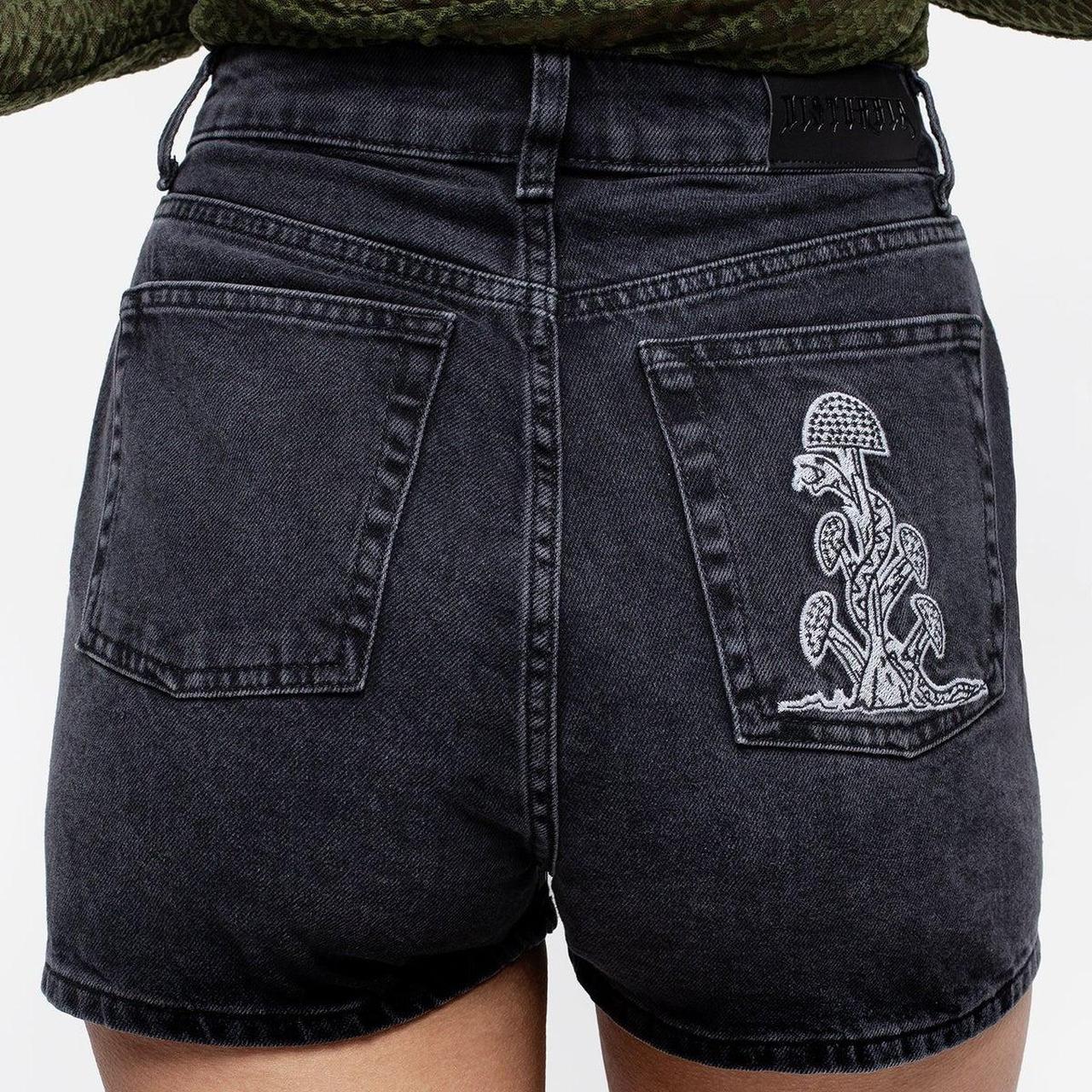 Disturbia Eden Embroidered Denim Mom Shorts! These... Depop