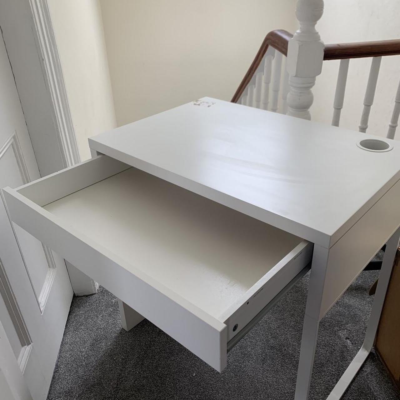 Ikea white desk with drawer Depop