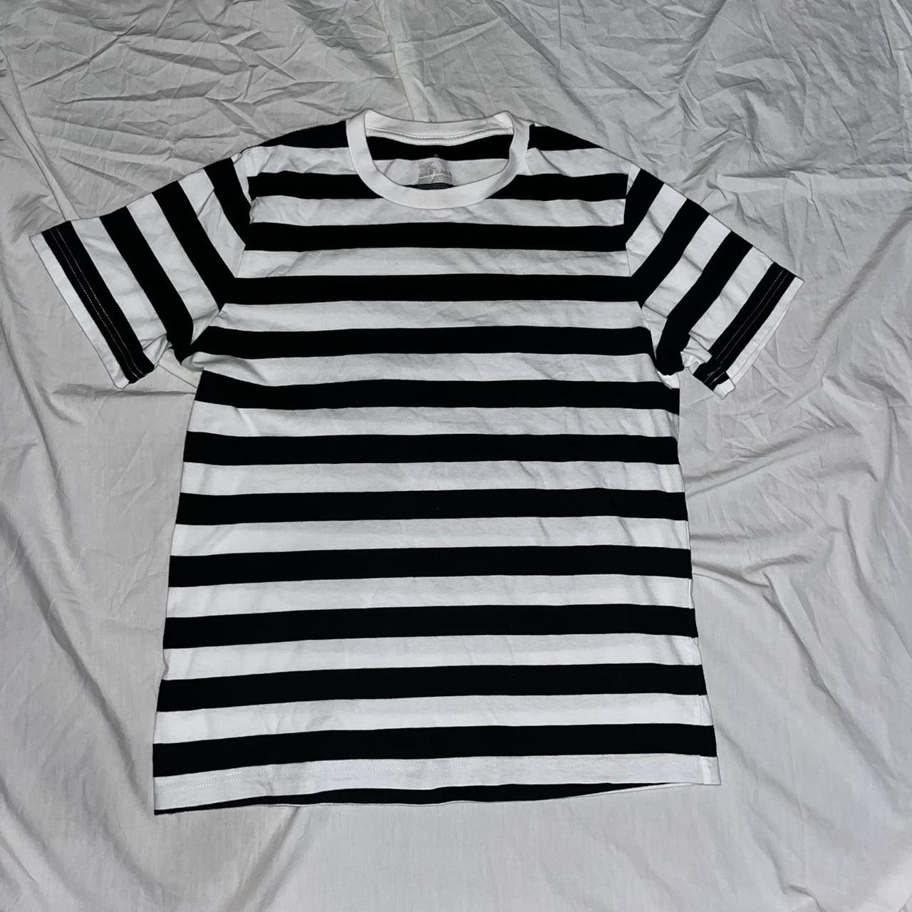 muji men’s black & white t-shirt runs on the... - Depop