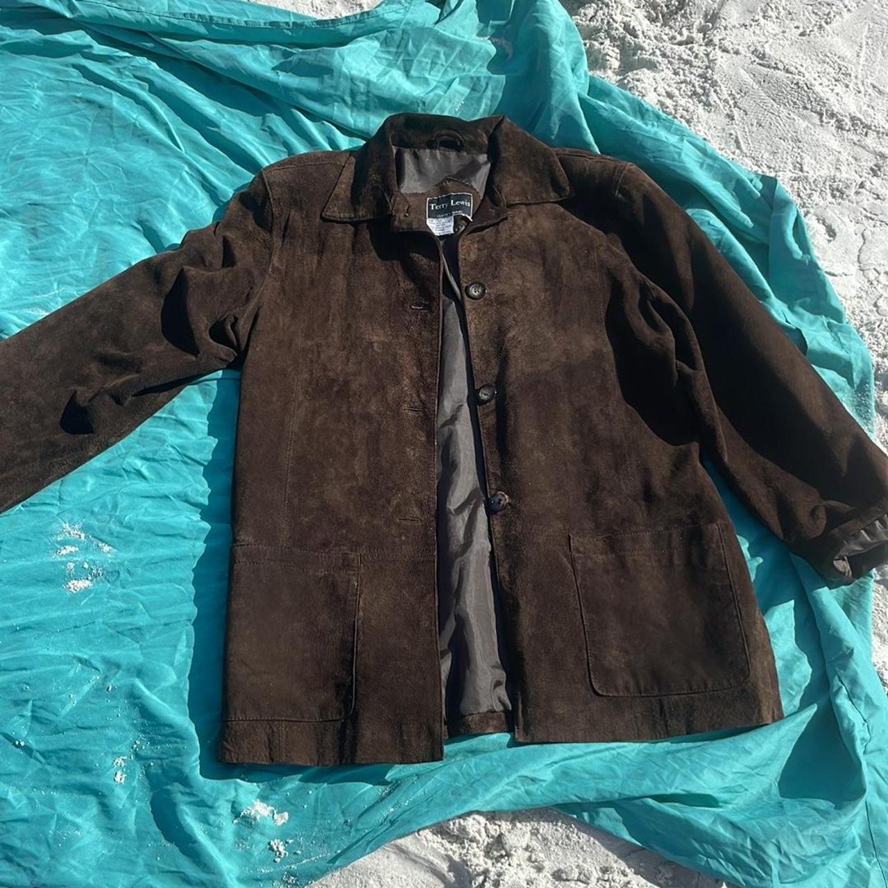 Vintage 1980s style Brown suede leather jacket.... - Depop