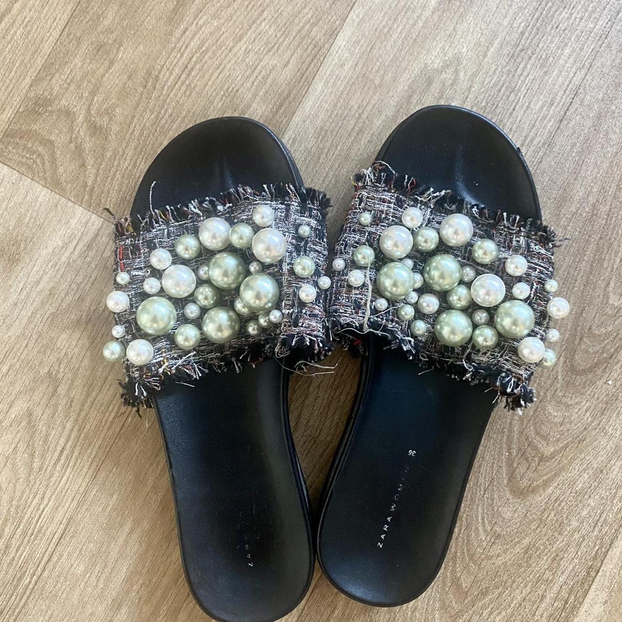 Zara sandals with Tweed Very Depop