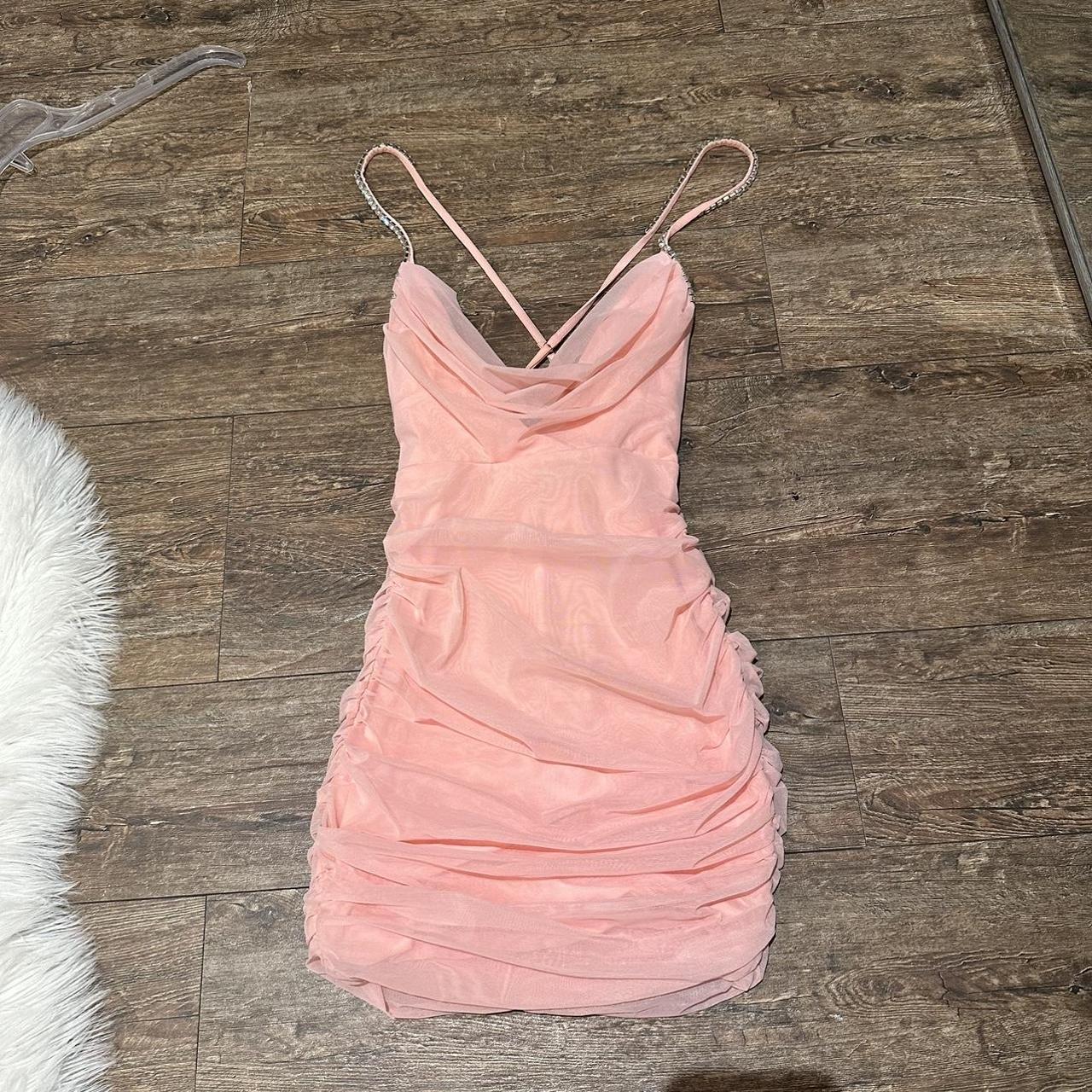 Oh polly cowl Neck Embellished Strap Mini Dress in... Depop