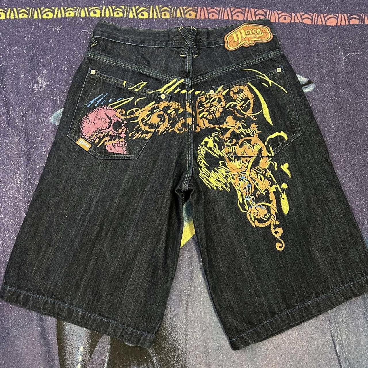 Vintage Y2K Grunge Mecca Embroidered Skull Graphic... - Depop