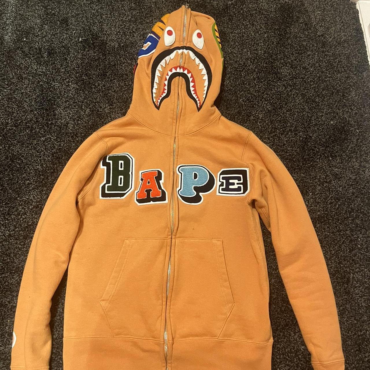 BAPE Men's Tan Hoodie Depop