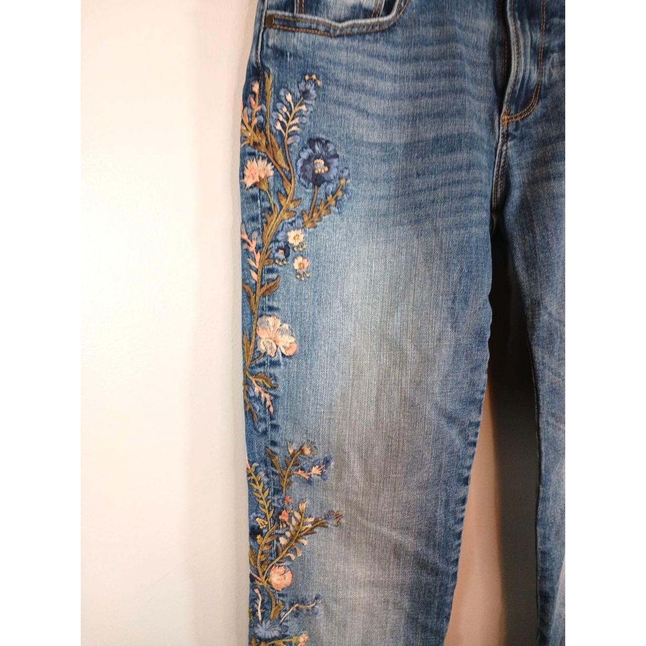 Driftwood Kelly Floral Embroidered Bootcut Flare... Depop
