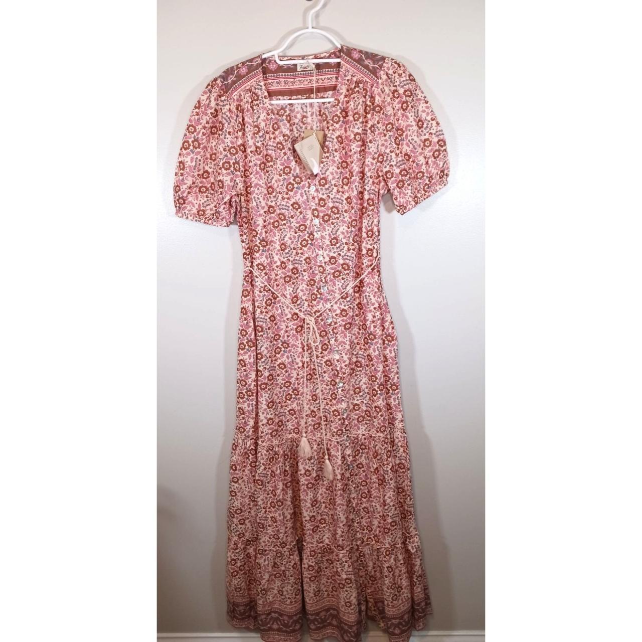 Faherty Orina Maxi Floral Boho Cotton Short Sleeve... - Depop