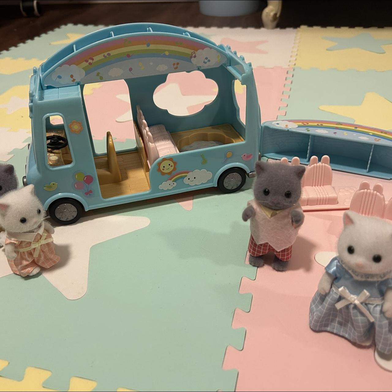 Calico critters sunshine nursery bus and kitty... - Depop