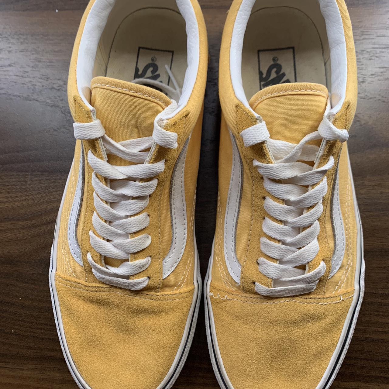 💛yellow old school vans💛 barely worn will clean... - Depop