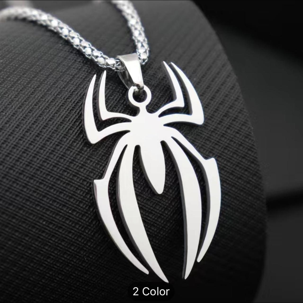 1pc Men's Punk Spider Pendant Stainless Steel... - Depop