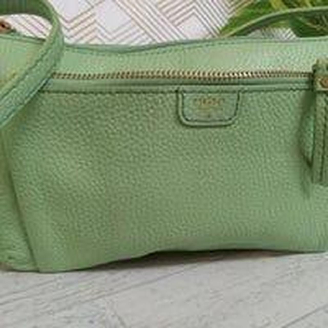 FOSSIL olive green canvas messenger bag - vintaya.com