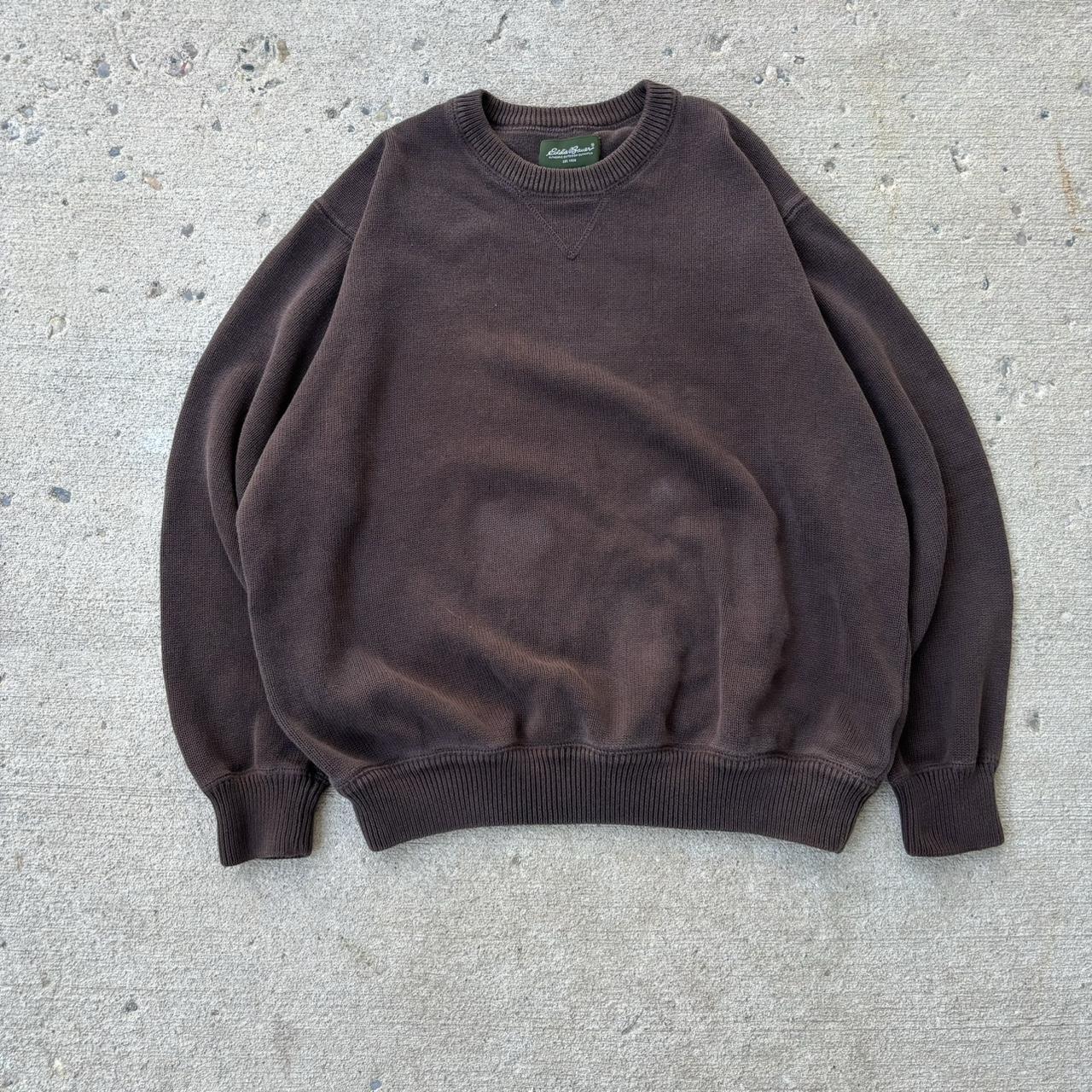 Y2K Eddie Bauer Brown Earth Tone Knit Sweater, Size...