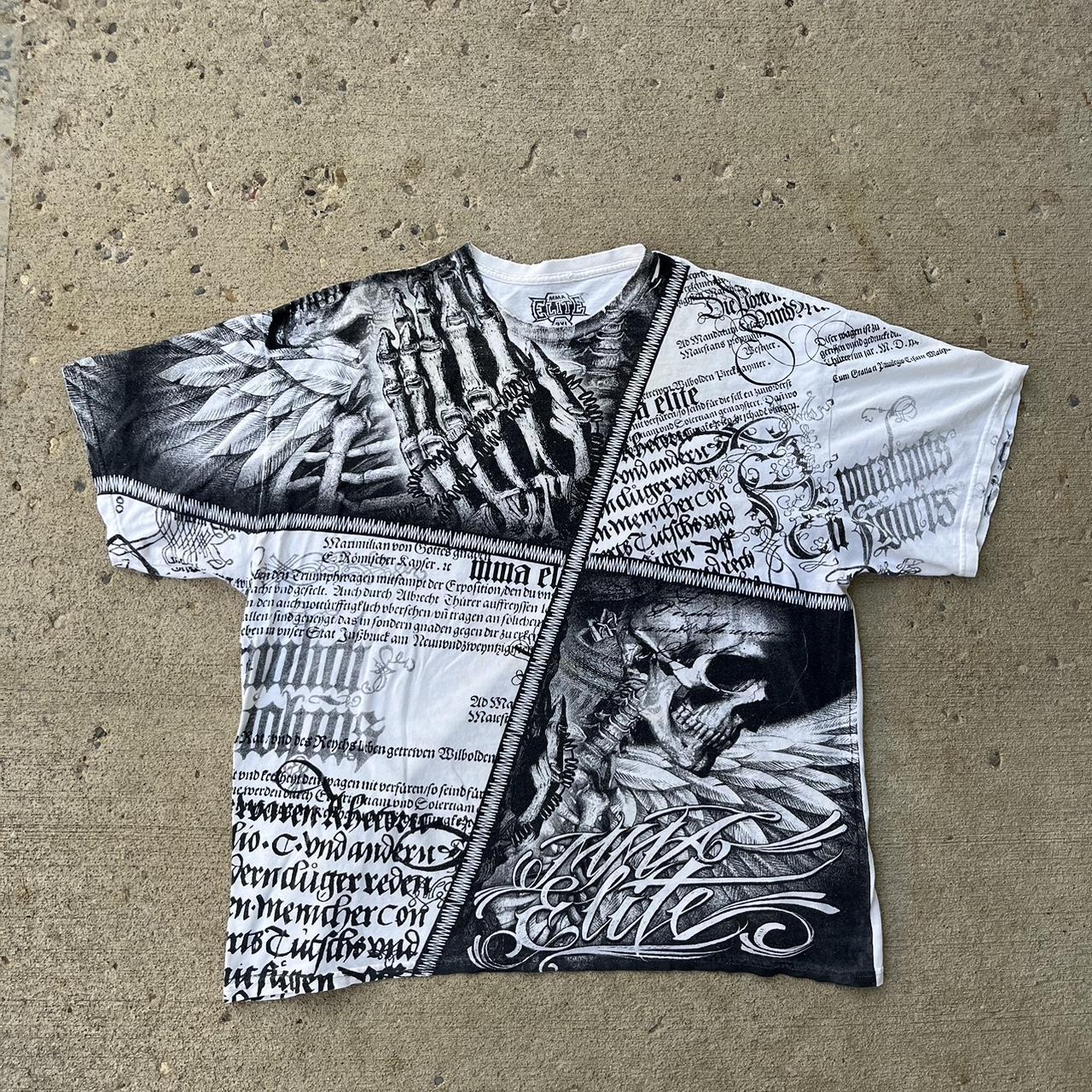 mma elite tシャツ スカル affliction y2k グランジMMA Elite Thermal