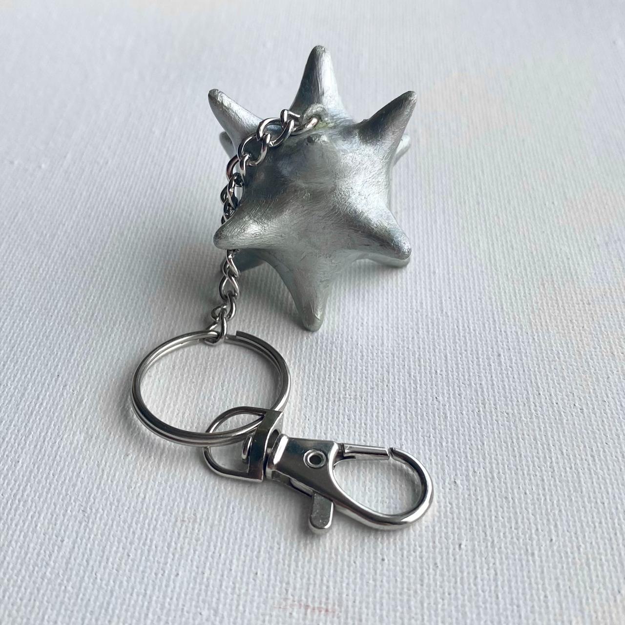 1 of 1 handmade silver metallic flail keychain !... - Depop