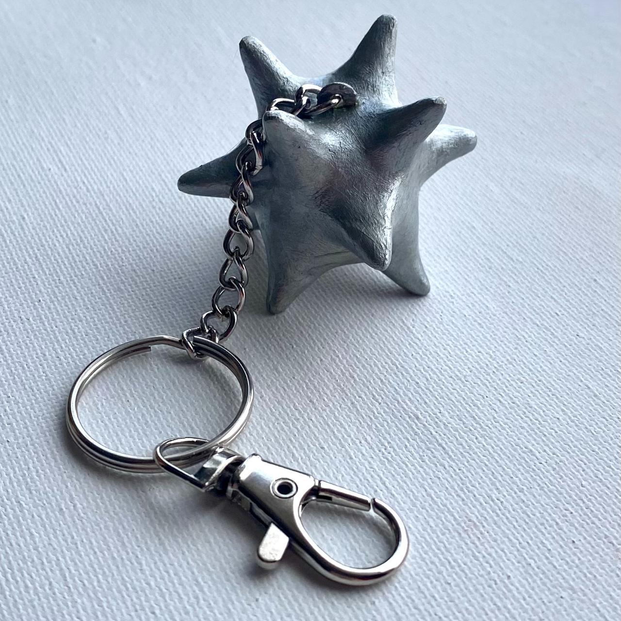 1 of 1 handmade silver metallic flail keychain !... - Depop