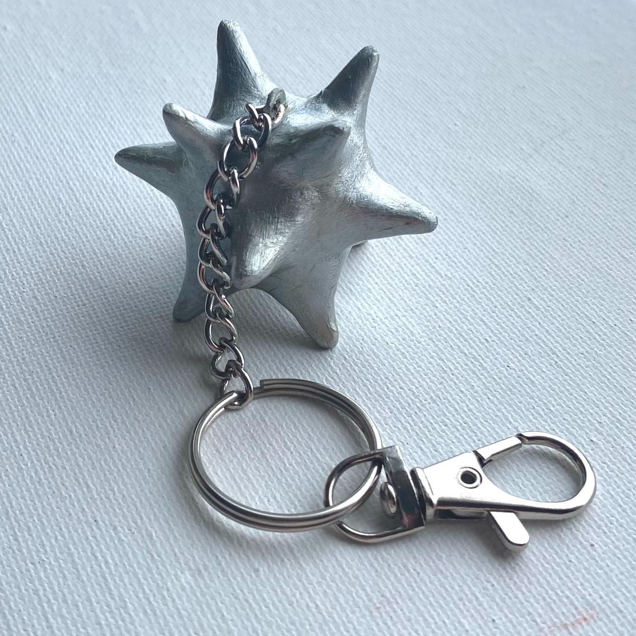 1 of 1 handmade silver metallic flail keychain !... - Depop