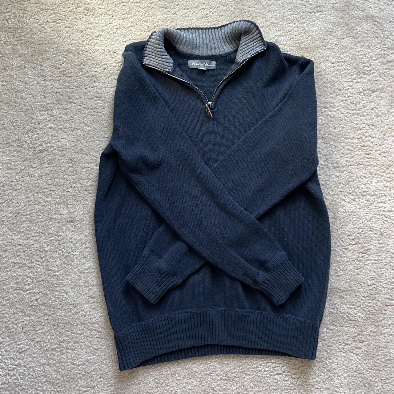 Eddie Bauer navy blue quarter zip size TL. Worn a... - Depop