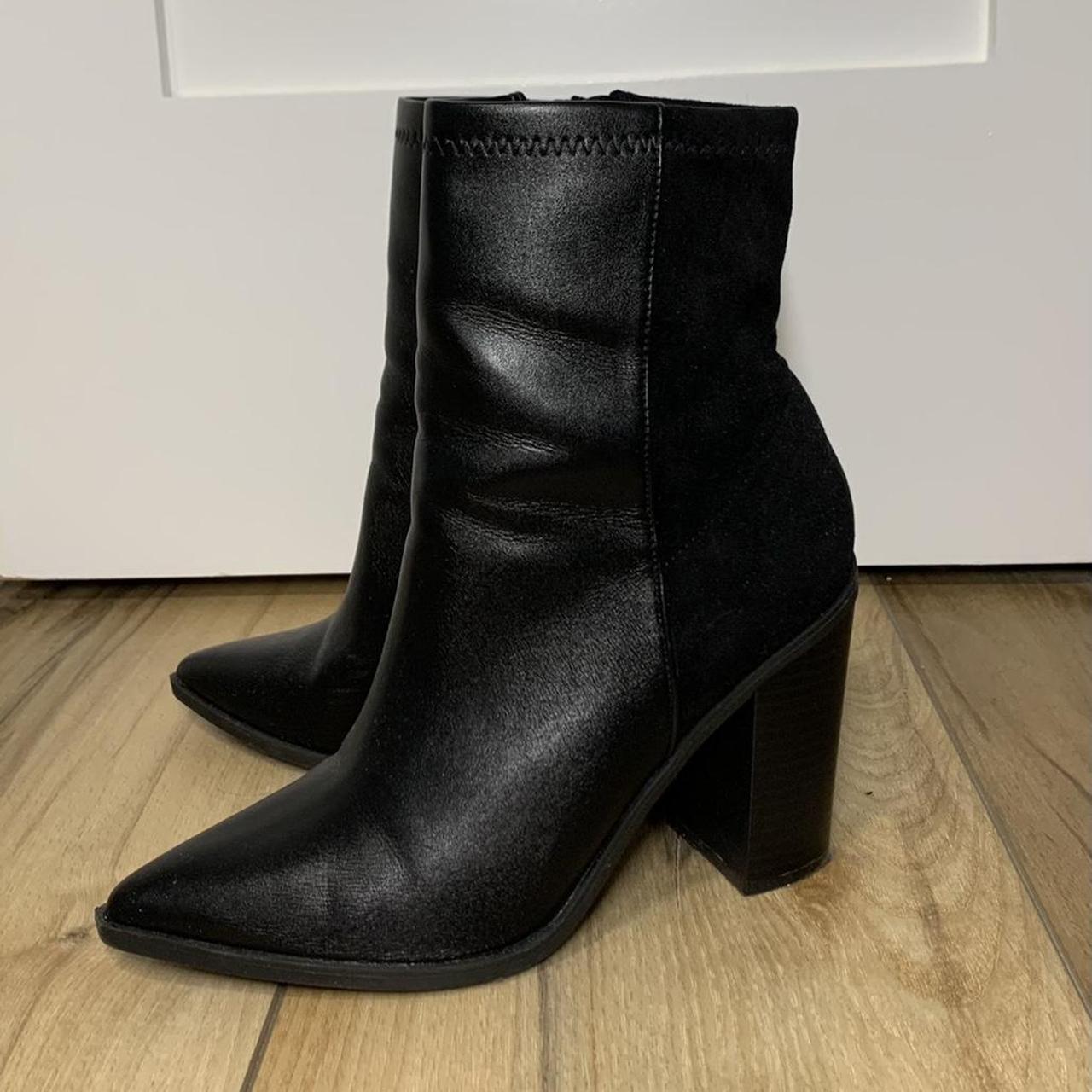 Essex black midcalf high heeled boots from Lulu’s... - Depop