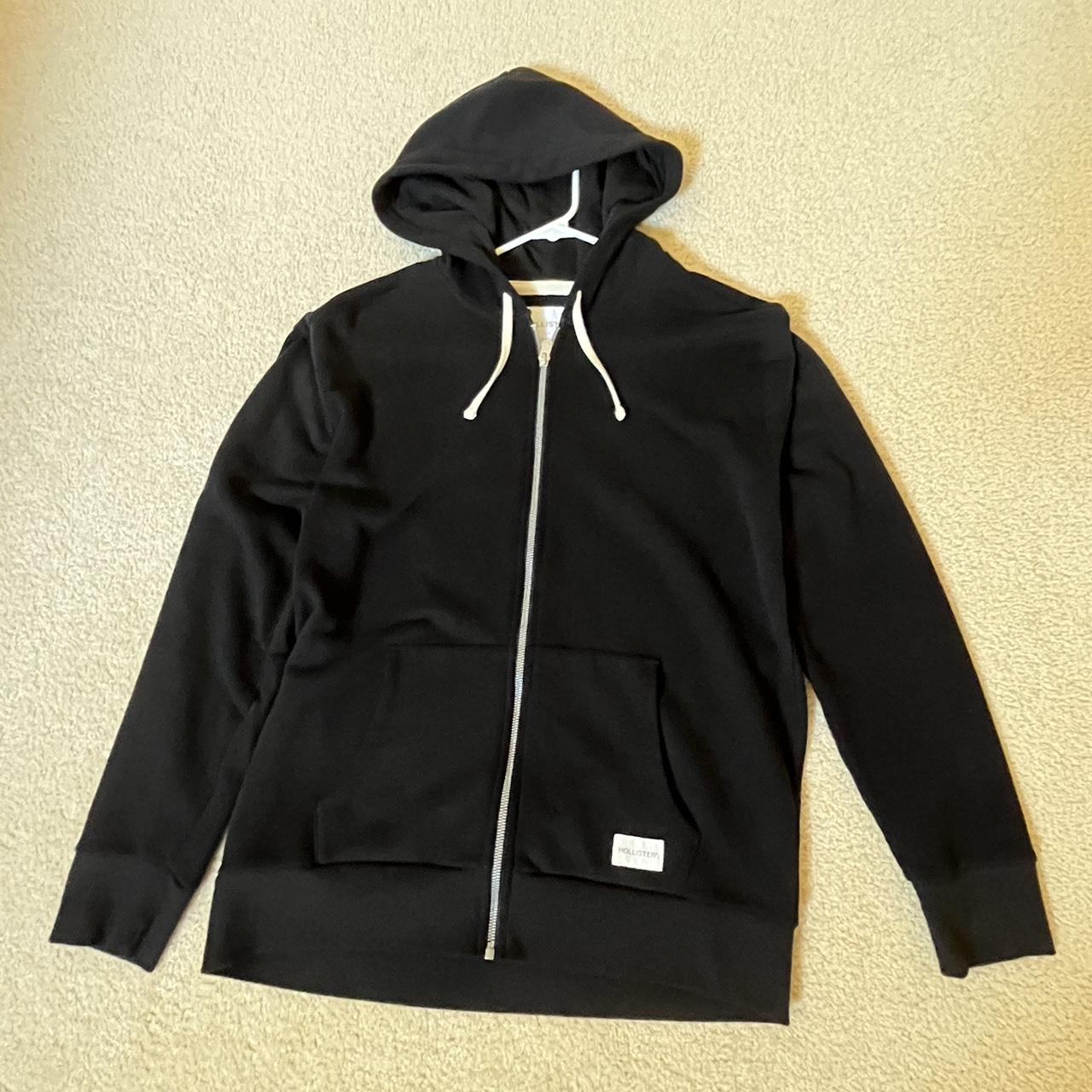 Hollister Black Zip-Up Hoodie - Depop