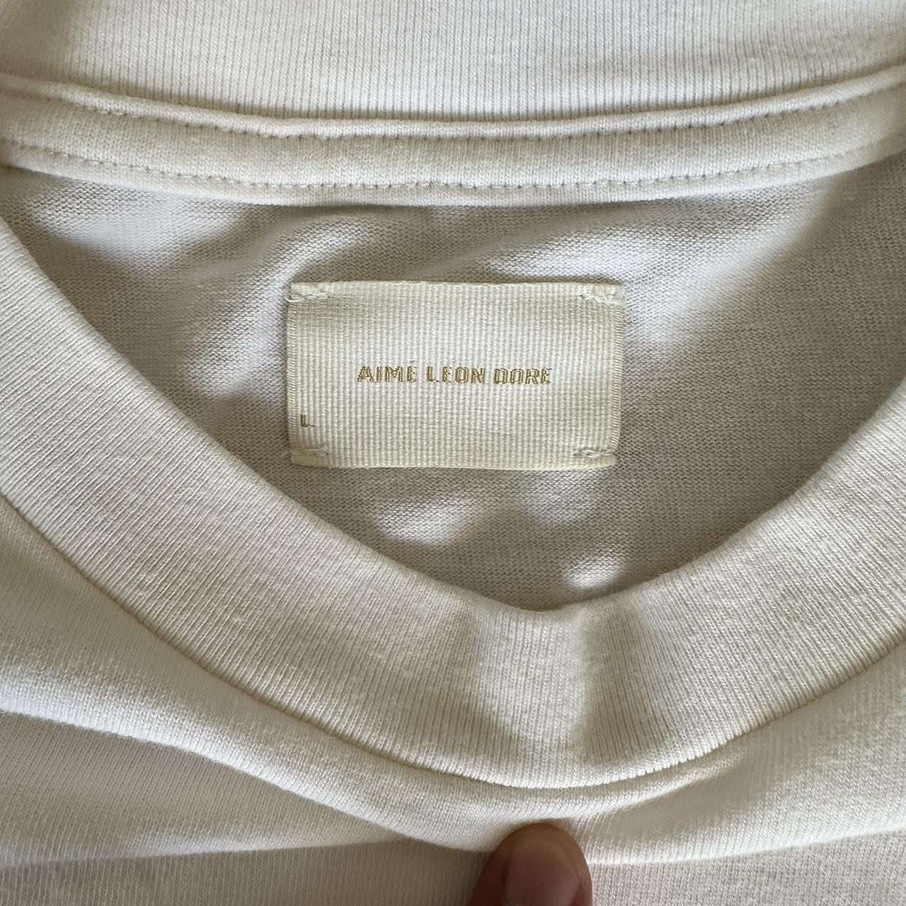 Aime Leon Dore Men's White T-shirt | Depop